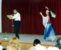 Josef Olt and Gülay Princess at library of the state, Ayvalık (1996)