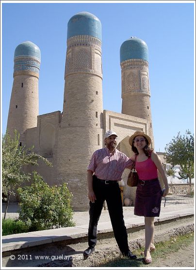 Josef Olt and Gülay Princess at Chor-Minor in Bukhara (2007)