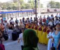 farewell ceremony at Samarkand's railway station