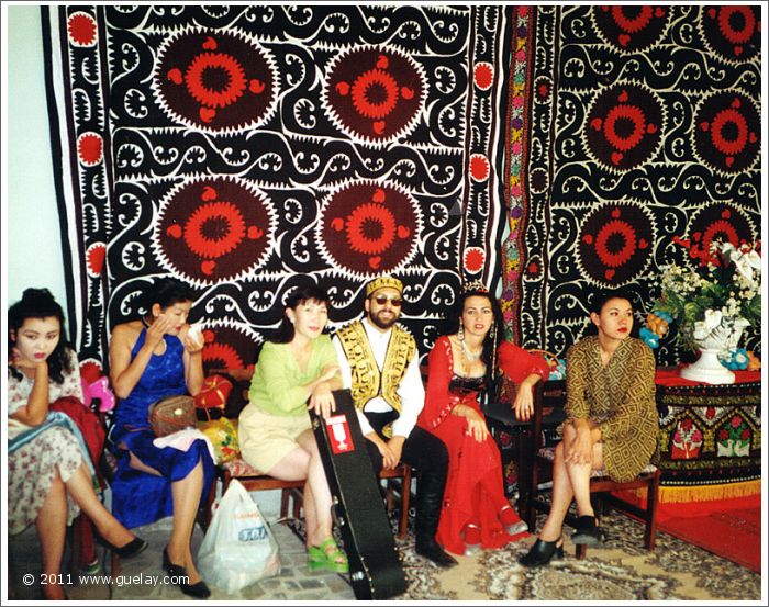 Josef Olt and Gülay Princess in Samarkand with musicians from Mongolia (1997)