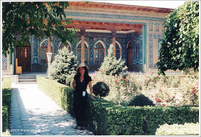 Gülay Princess in Samarkand at the Mausoleum of Imam al-Bukhari near Samarkand (1997)