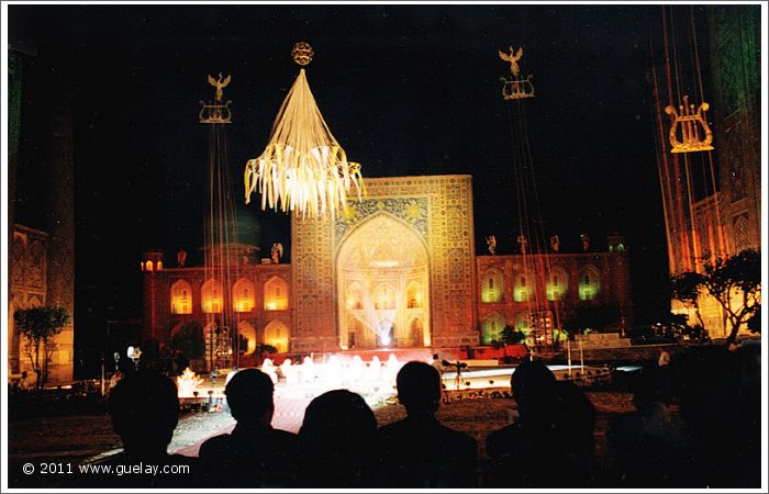 performance at Registan Square, Samarkand (1999)