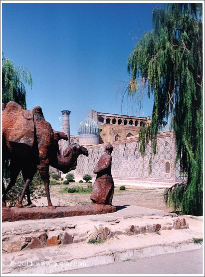 at the Silk-Road memorial in Samarkand (1999)