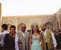Dilbar, Josef, Asim and Gülay Princess in courtyard of Tilya-Kori Madrasah (1997)