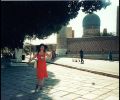 Gülay Princess in front of Bibi-Khanum Mosque in Samarkand (2003)