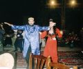 Josef Olt, Gülay Princess at banquet in courtyard of Ulugh Beg Madrasah, Samarkand (1999)