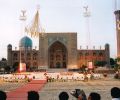 the main stage at Registan Square in Samarkand (1999)