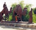 Gülay Princess at the Silk-Road memorial in Samarkand (1997)